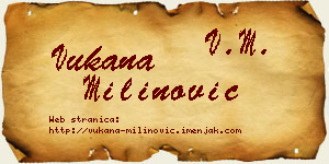 Vukana Milinović vizit kartica